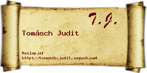 Tomásch Judit névjegykártya