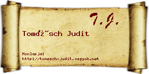 Tomásch Judit névjegykártya